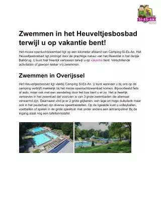 Heuveltjesbosbad vlakbij Camping Si-Es-An