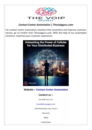 Contact Center Automation  Thevoipguru.com