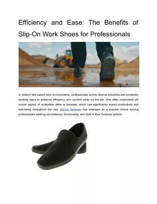 Efficiency and Ease_ The Benefits of Slip-On Work Shoes for Professionals