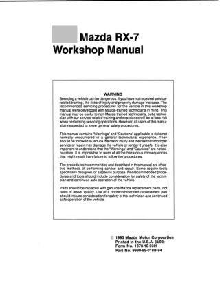 1995 Mazda Rx7 Service Repair Manual