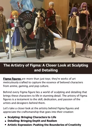 The Artistry of Figma: A Closer Look at Sculpting and Detailing