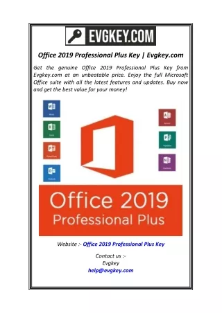 Office 2019 Professional Plus Key  Evgkey.com