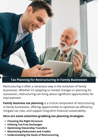 Tax Planning for Restructuring in Family Businesses