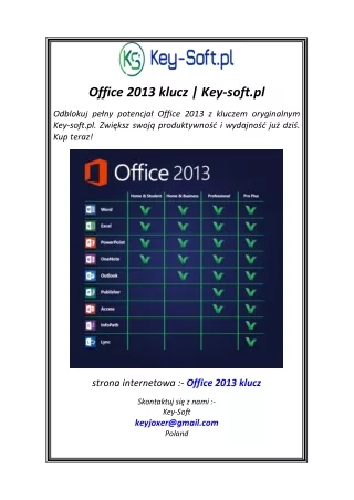 Office 2013 klucz  Key-soft.pl