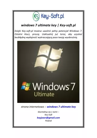 windows 7 ultimate key  Key-soft.pl