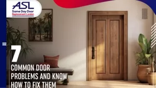 7 Common Door Problems and Know How to Fix Them