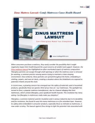 Zinus Mattress Lawsuit: Comfy Mattresses Cause Health Hazard