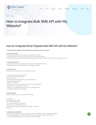 How to Integrate Bulk SMS API with My Website?