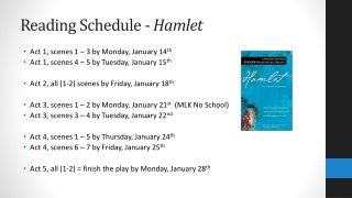 Reading Schedule - Hamlet