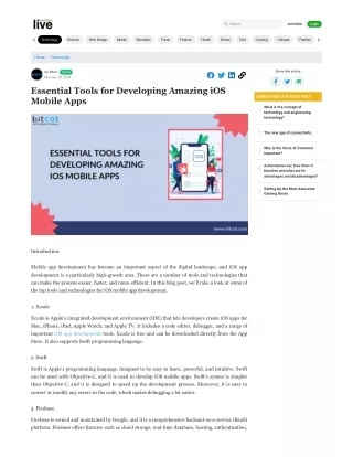 Essential Tools for Developing Amazing iOS Mobile Apps