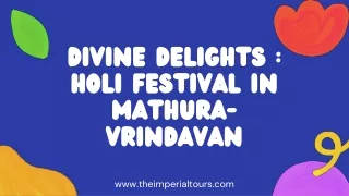 Divine Delights: Holi Festivities in Mathura-Vrindavan