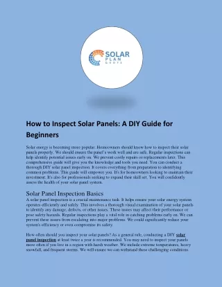 How To Inspect Solar Panels: A DIY Guide for Beginners