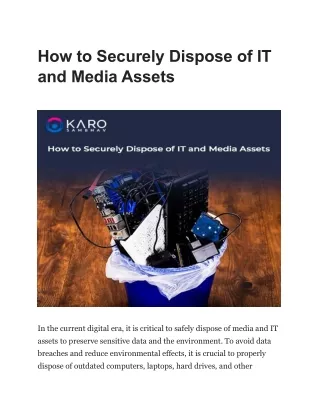 How to Securely Dispose of IT and Media Assets