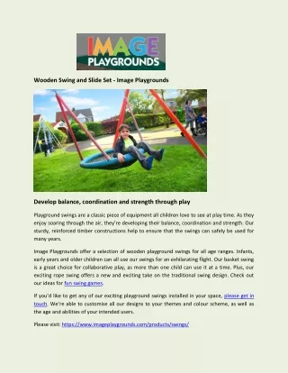 Wooden Swing and Slide Set - Image Playgrounds