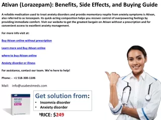 Benefits, Side Effects, and Buying Guide for Ativan (Lorazepam)