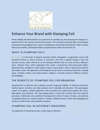 Enhance Your Brand with Stamping Foil - Metallic Elephant