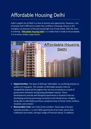 Affordable Housing Delhi