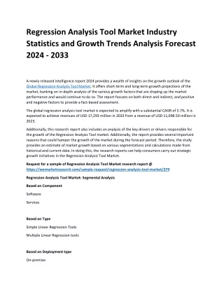 Regression Analysis Tool Market