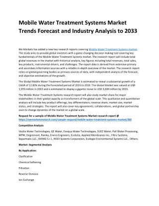 Mobile Water Treatment Systems Market