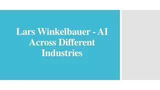Lars Winkelbauer - AI Across Different Industries