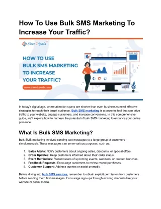 How to use bulk SMS marketing to increase your traffic