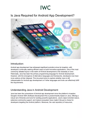 Is Java Required for Android App Development