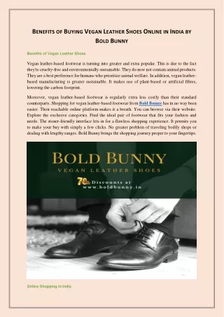 BENEFITS OF BUYING VEGAN LEATHER SHOES ONLINE