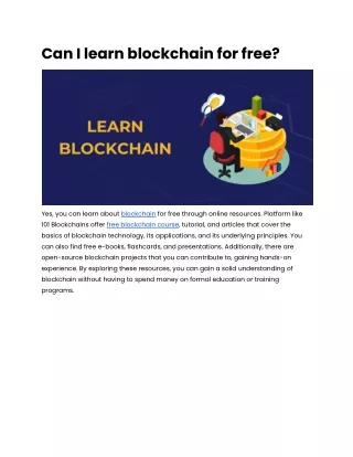 Can I learn blockchain for free_