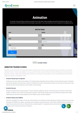 Best Animation course - 4achievers