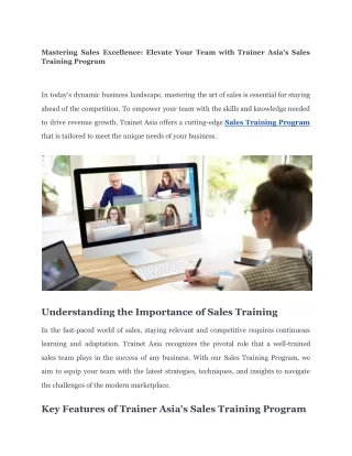 Sales training malaysia