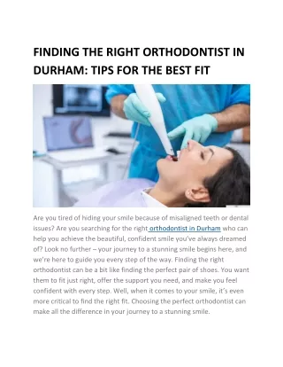 ORTHODONTIST IN DURHAM