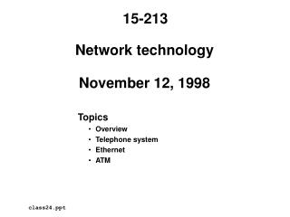Network technology November 12, 1998