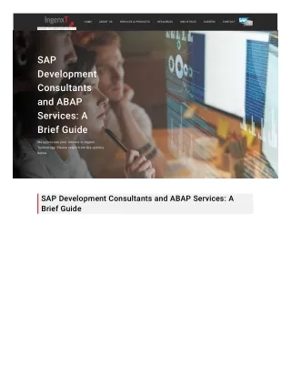 SAP Development Consultants and ABAP Services A Brief Guide