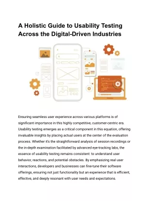 A Holistic Guide to Usability Testing Across the Digital-Driven Industries