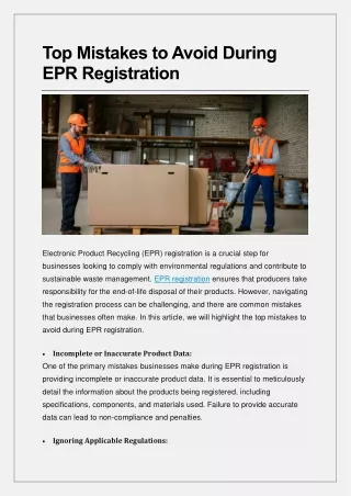 Top Mistakes to Avoid During EPR Registration