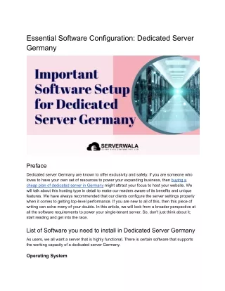 Essential Software Configuration_ Dedicated Server Germany