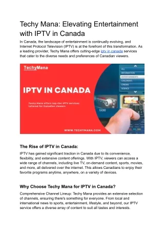 IPTV in canada