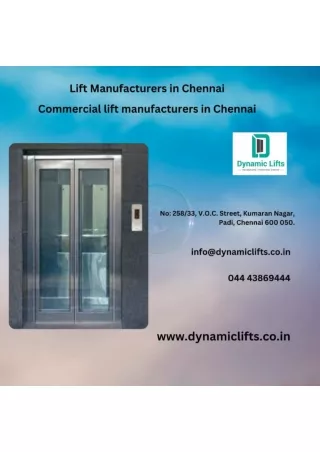 Lift Manufacturers in Chennai