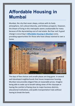 Affordable Housing in Mumbai