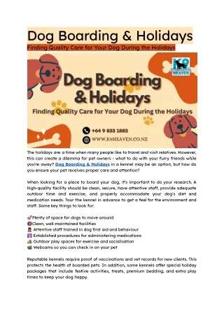 Dog Boarding & Holidays