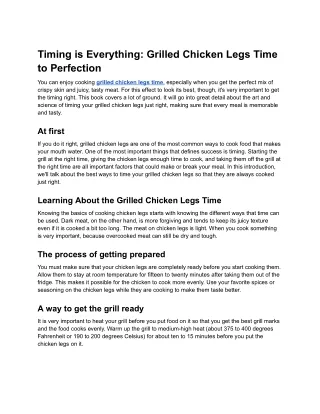 Grilled Chicken Legs Time to Perfection - Google Docs