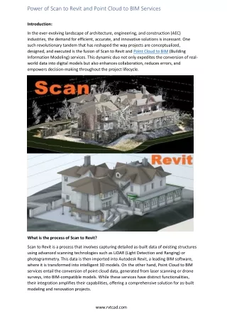 Power of Scan to Revit and Point Cloud to BIM Services