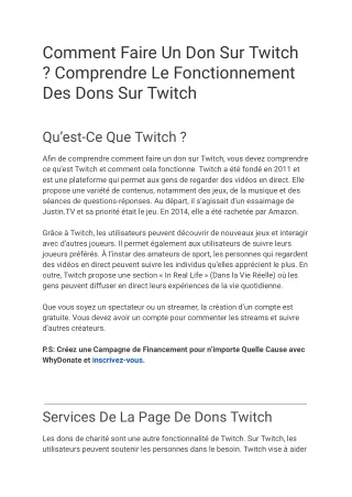 Comment Faire Un Don Sur Twitch  Comprendre Le Fonctionnement Des Dons Twitch