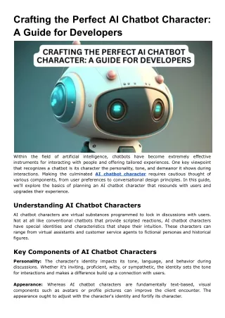 Crafting the Perfect AI Chatbot Character: A Guide for Developers