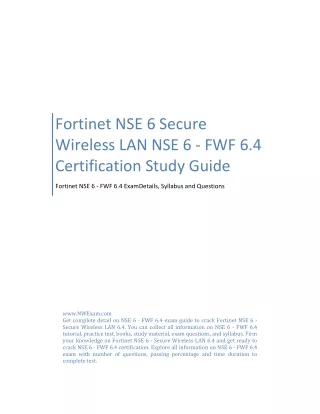 Fortinet NSE 6 Secure Wireless LAN NSE 6 - FWF 6.4 Certification Study Guide