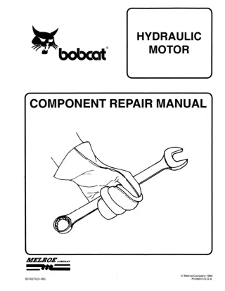 Bobcat Hydrostatic Motor Component Service Repair Manual