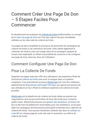 Comment Créer Une Page De Don Pour La Charité  Étapes Faciles @WhyDonate