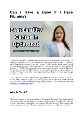 Best Fertility Center in Hyderabad