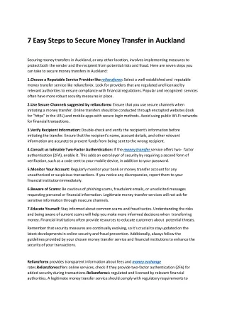 7 Steps to Secure Money Transfer in Auckland (1)