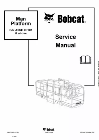 Bobcat Man Platform Service Repair Manual SN A6SH00101 And Above